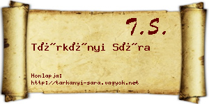 Tárkányi Sára névjegykártya
